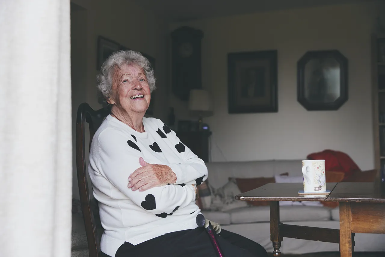 blossom home care smiling elderly client