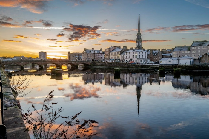 A view of Ayshire town centre representing in-home care services by Blossom.