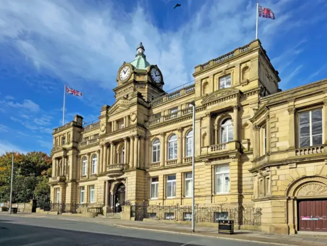 Burnley Town Hall representing in-home care services across Burnley provided by Blossom